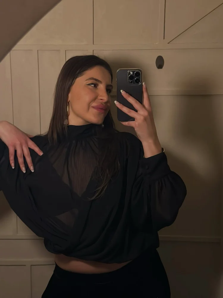 Wrap Blouse Chiffon - Черная прозрачная шифоновая блузка женская элегантная