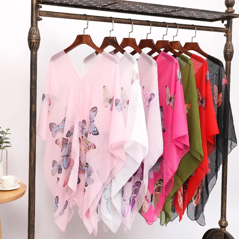 Wrap Blouse Chiffon - Женская солнцезащитная накидка для велоспорта, летняя
