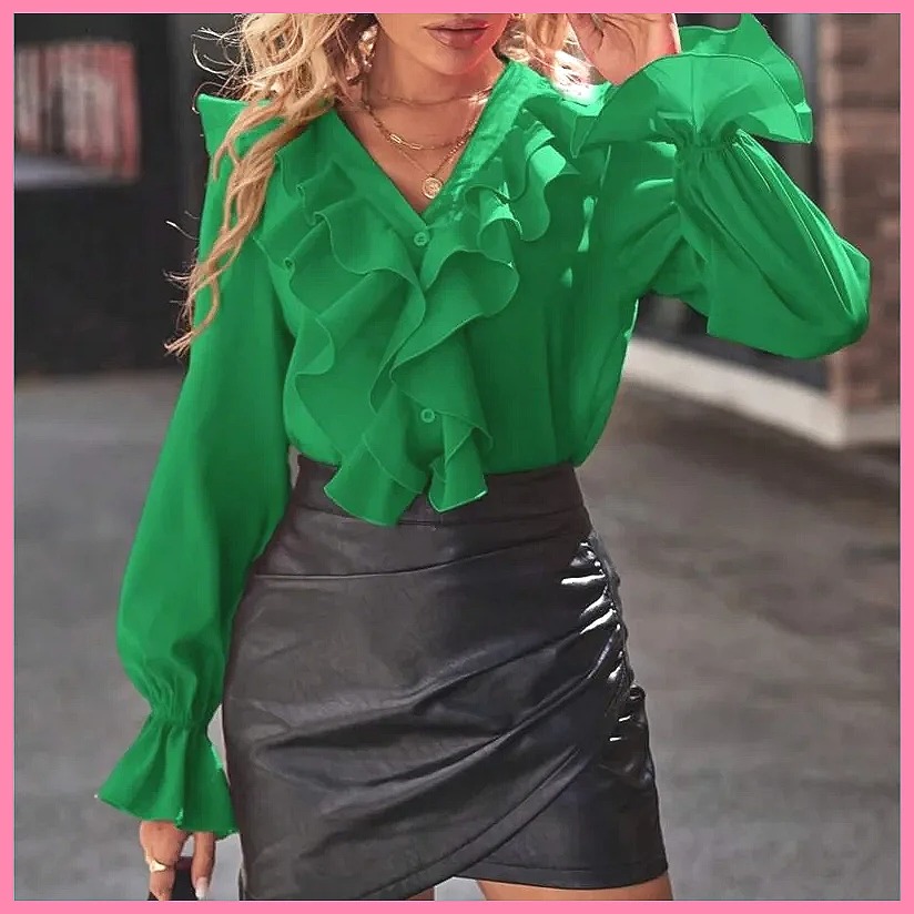 Women'S Fashion For 2025 - Модная женская блузка с V-образным вырезом