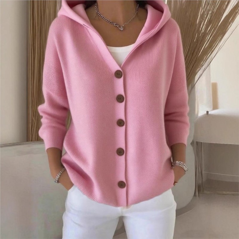 Women'S Fashion Quarter Zip - Простой модный вязаный топ с капюшоном,