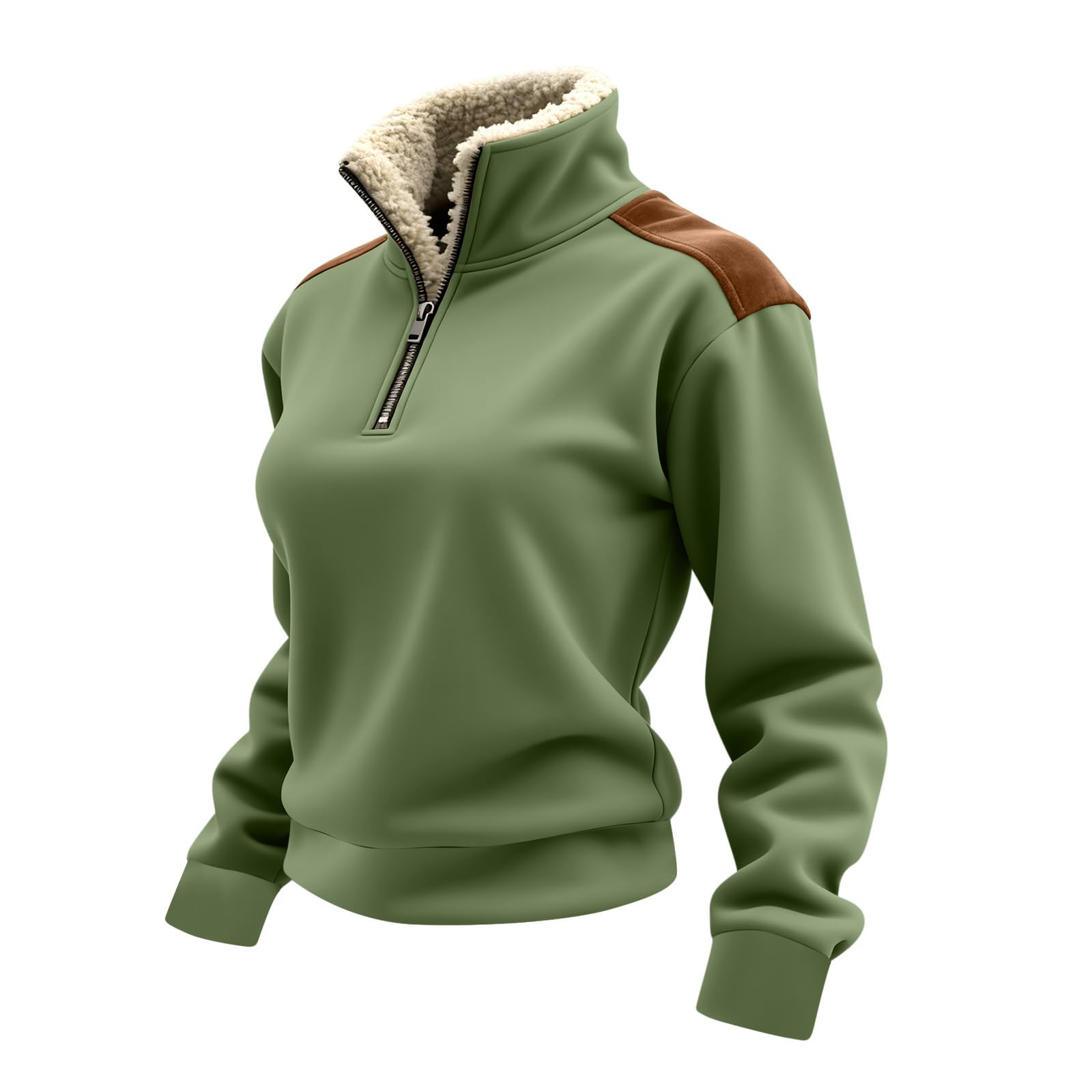 Women'S Fashion Quarter Zip - Топы с длинными рукавами, женские топы,