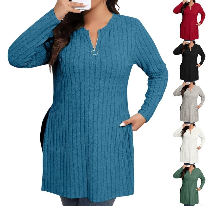 Women'S Fashion Quarter Zip - 77HE пуловер с молнией четверти, женский