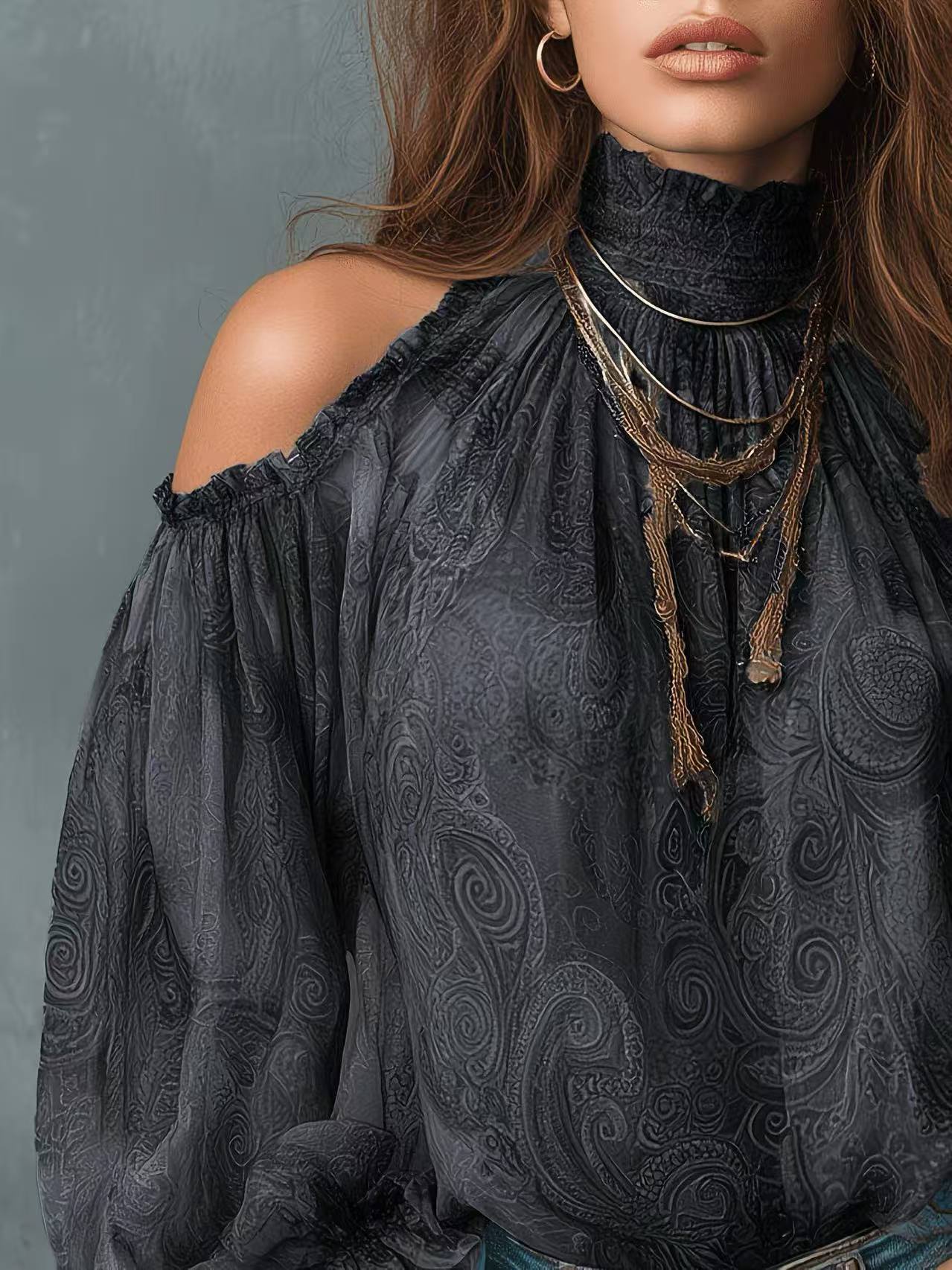 Женская блузка с открытыми пле – обзор и цена Wrap Blouse Chiffon