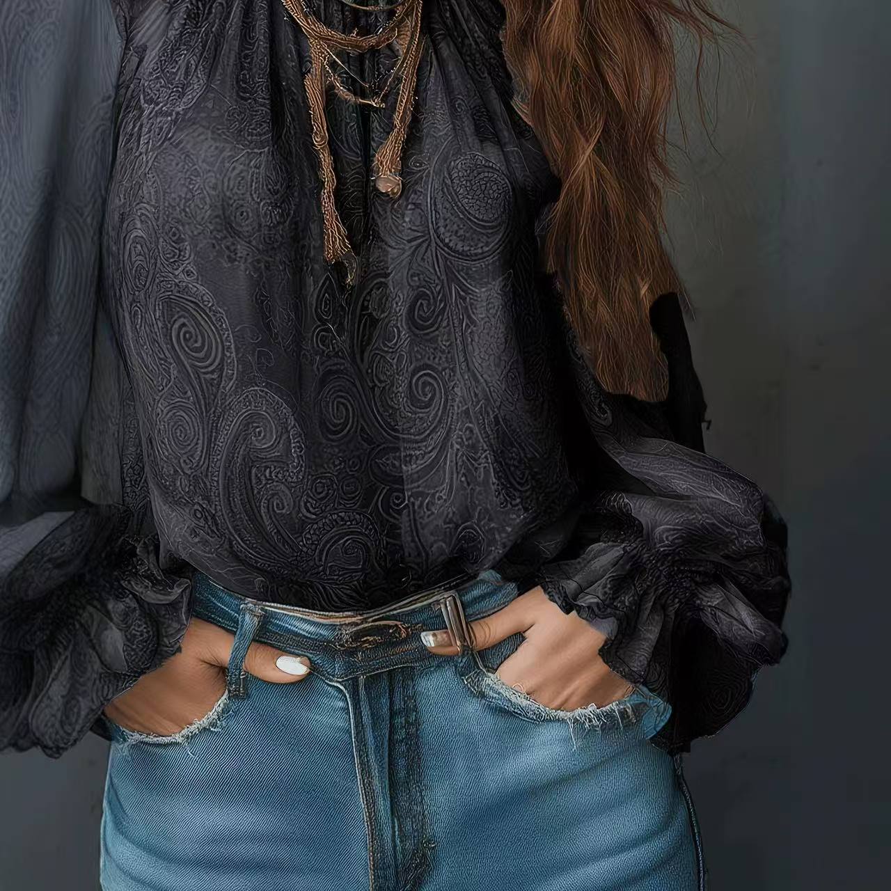 Женская блузка с открытыми пле – обзор и цена Wrap Blouse Chiffon