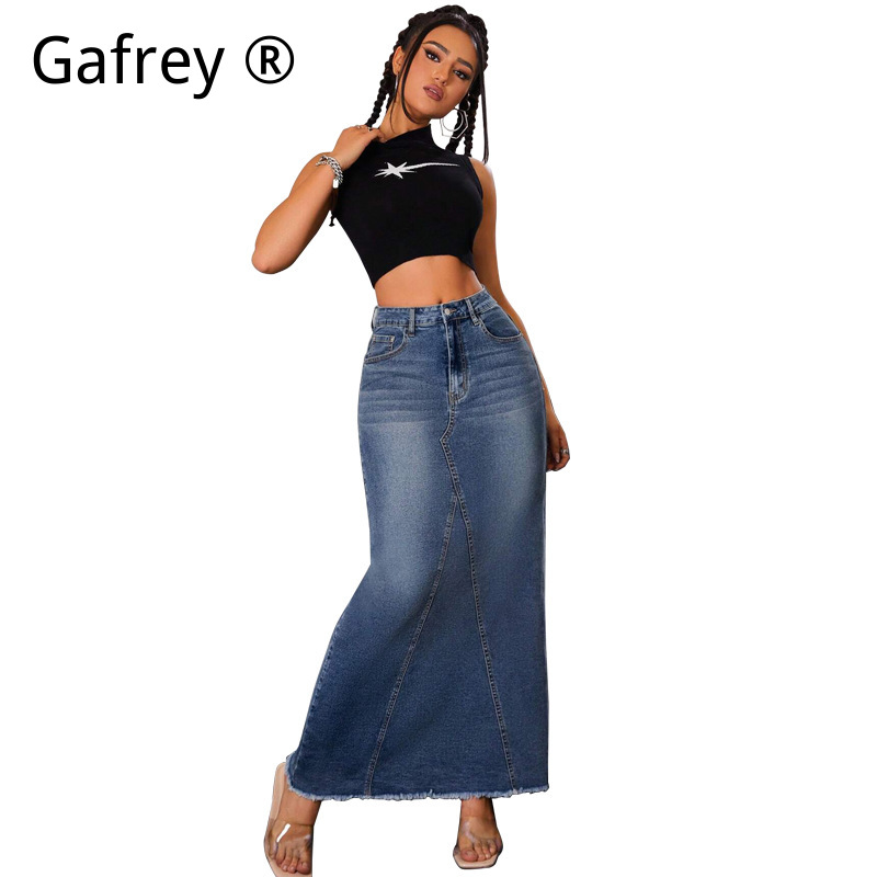 Женская джинсовая юбка миди с  – обзор и цена Women Fashion Jeans