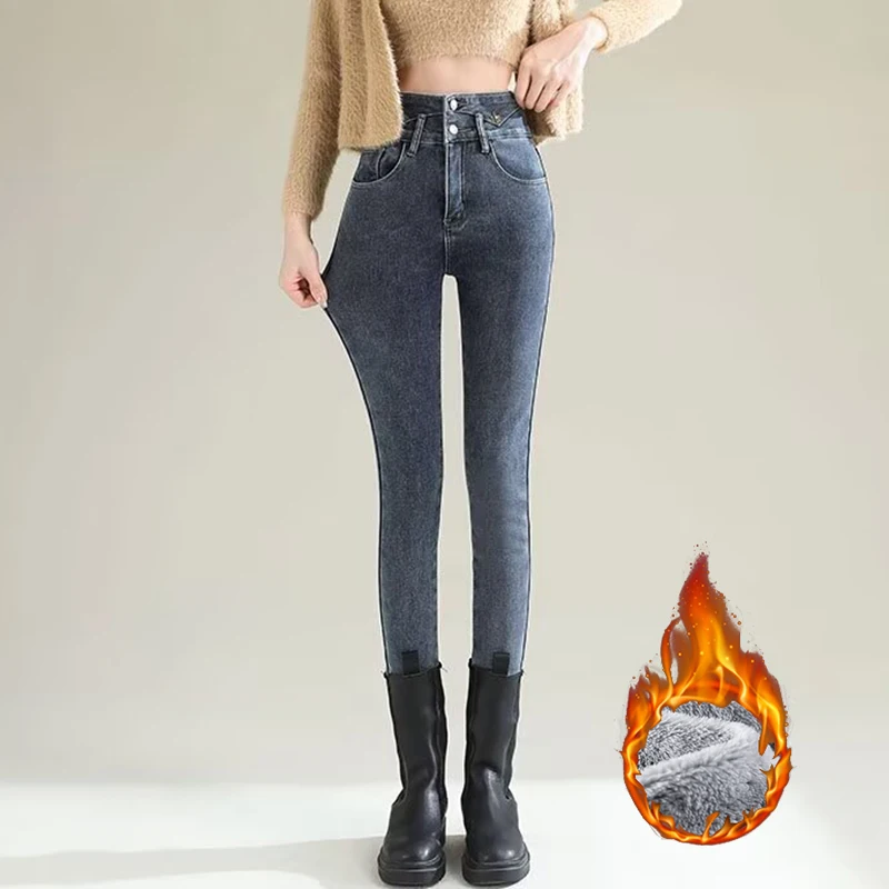 Зимние женские шикарные плюшев – обзор и цена Women Fashion Jeans