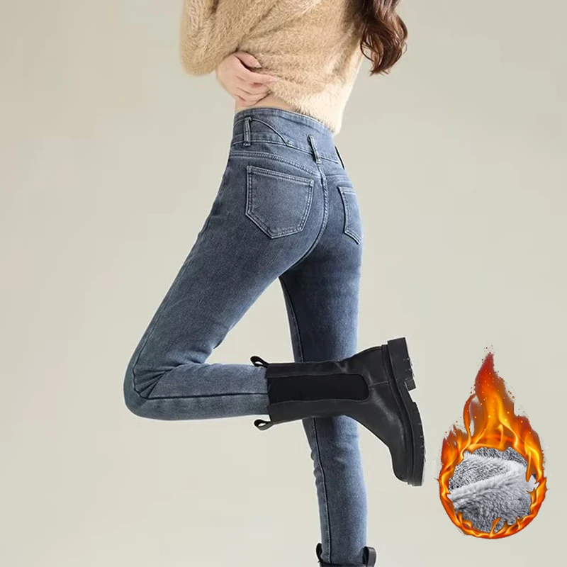 Зимние женские шикарные плюшев – обзор и цена Women Fashion Jeans