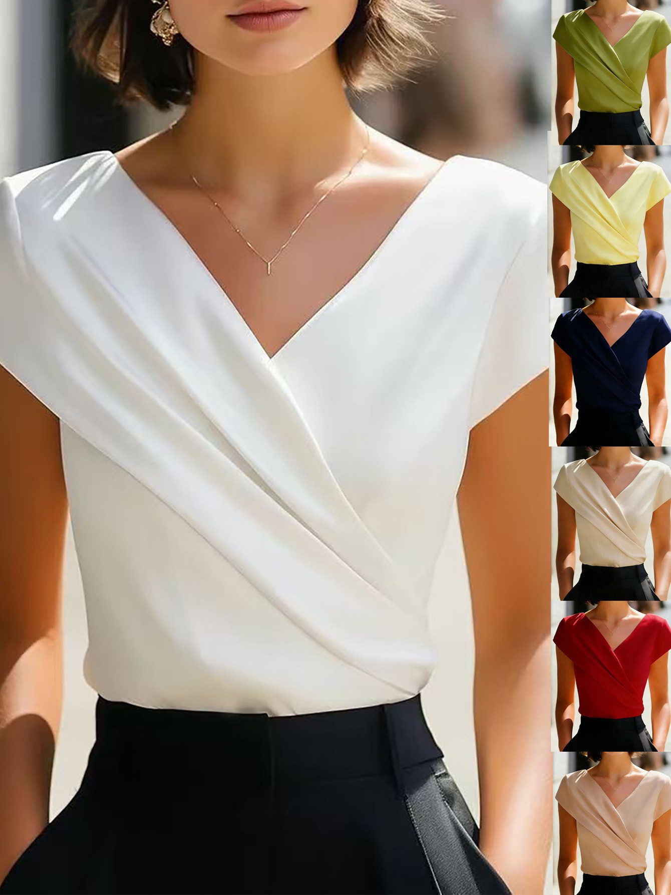 Летняя женская блузка белого ц – обзор и цена Wrap Blouse Chiffon