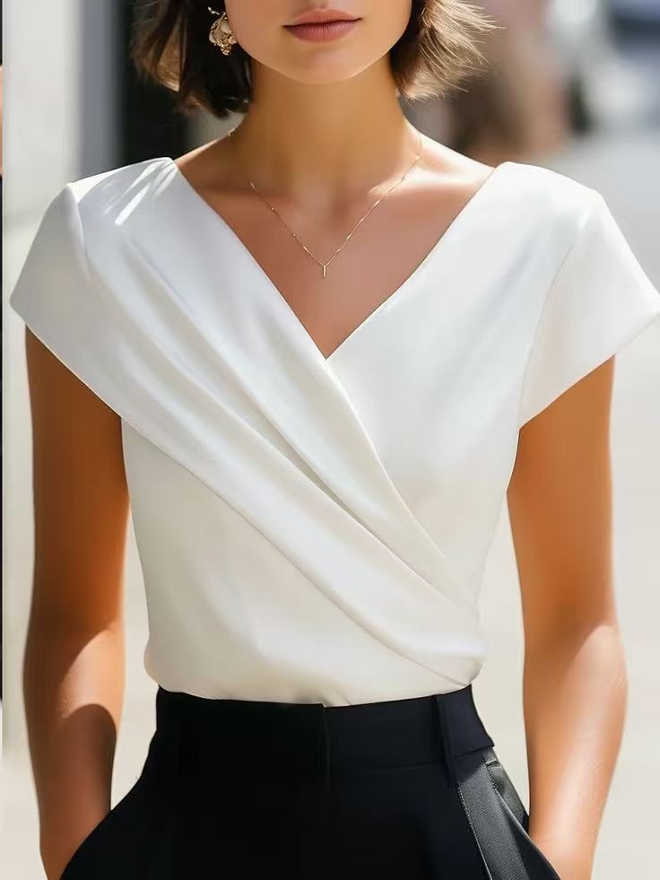 Летняя женская блузка белого ц – обзор и цена Wrap Blouse Chiffon